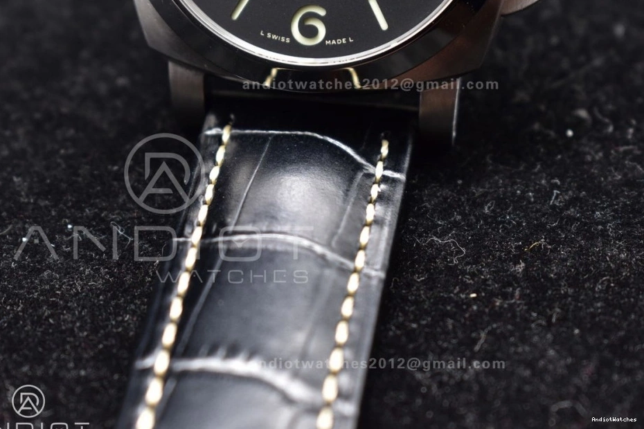 P.9010 PAM1312 Black TimelessDesign Clone Edition Dial SBF Leather Best Strap on 1:1 Black 440 0517